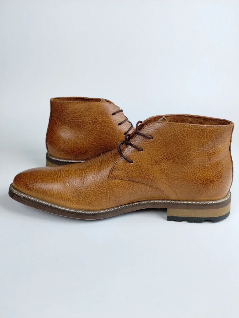 Carlo Morandi Classic Chukka Boots Leather Shoes Mid English Tan Mens Sz 9 D